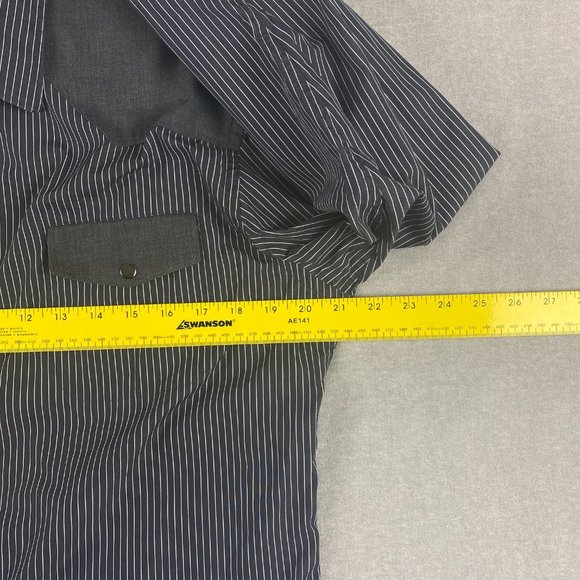 ZARA MAN Shirt Mens Large Pearl Snap Slim Fit Black White Stripes Long‎ Sleeve - Picture 4 of 6